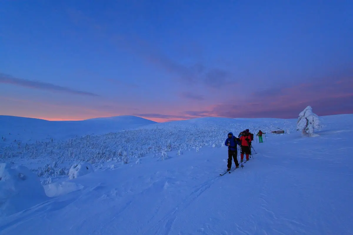 Nordlicht Skiwanderung Westlappland in Nationalpark Pallas-Ylläs