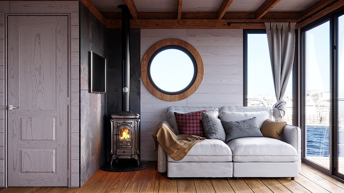 Eco wood houseboat in Heinola